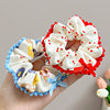 Spring and Summer Sweet Floral Bow Large Intestine Hair Ring Headdress Cute Cherry Hair Rope Girl Ball Hair Accessories for Women