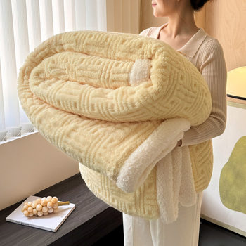 Solid Color Flannel Blanket Nap Blanket Winter Thickened Coral Fleece Blanket Office Nap Blanket Sherpa Blanket