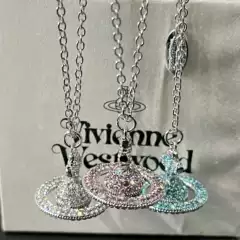 Vivienne Queen mother's diamond three-dimensional Saturn necklace female niche design high-grade clavicle chain exquisite neck