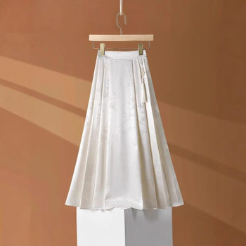 National Style Skirt Women's 2025 Summer New High Waist Slimming Jacquard A- line Large Swing All-match New Chinese Style Horse Face Skirt