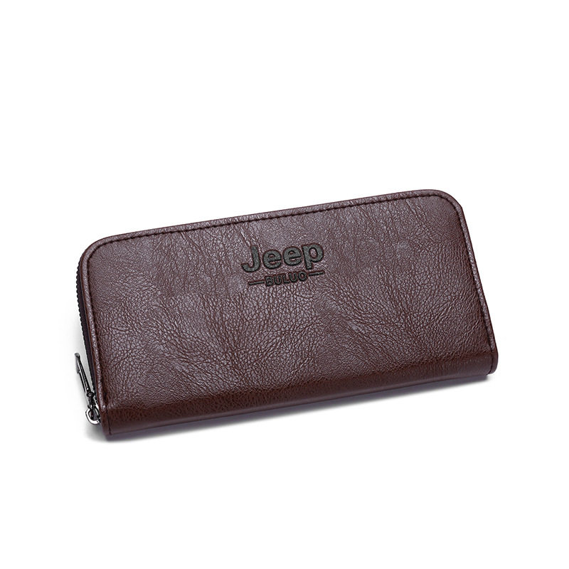 Cross-Border Jeepbuluo Long Men's Wallet with Large Capacity, Multifunctional, Simple Clutch Wallet with Anti-Theft Feature