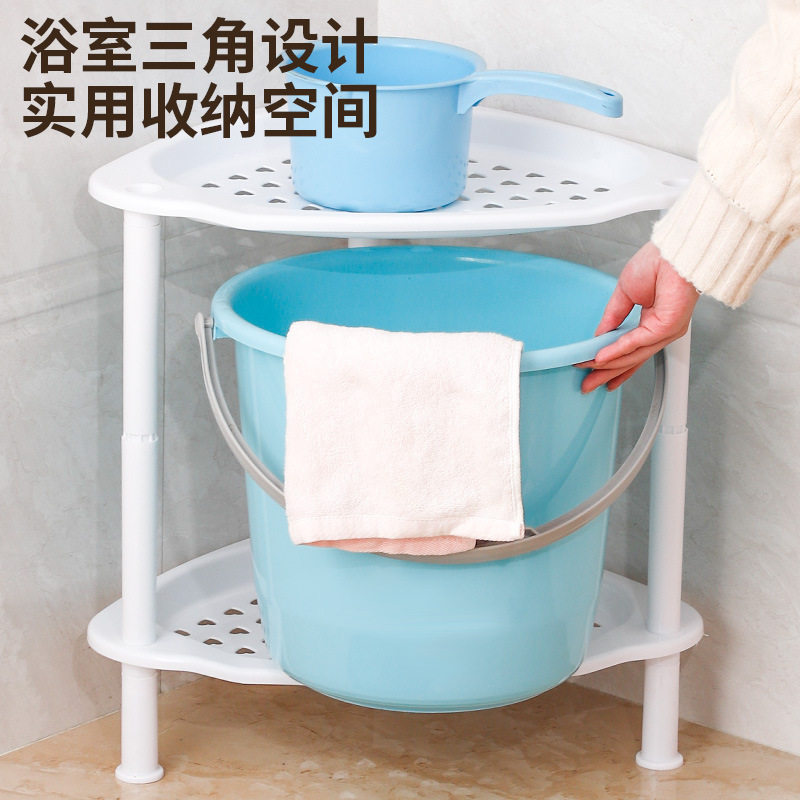 Kitchen Rack Floor-Standing Multi-Layer Fruit and Vegetable Seasoning Storage Rack Household Bathroom Basin Bucket Triangle Storage Rack