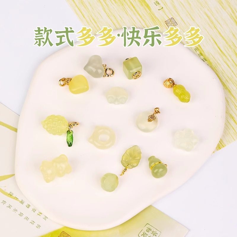 Xiuyu Hetian Jade Small Accessories DIY Jade Scattered Beads Gourd Small Drop Bracelet Bracelet Small Drop Pendant Accessories