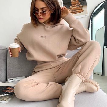 2025 European and American Cross-Border Amazon Ebay Autum New Women's Knitted Fleece Casual Suit Two-Piece Set 9019