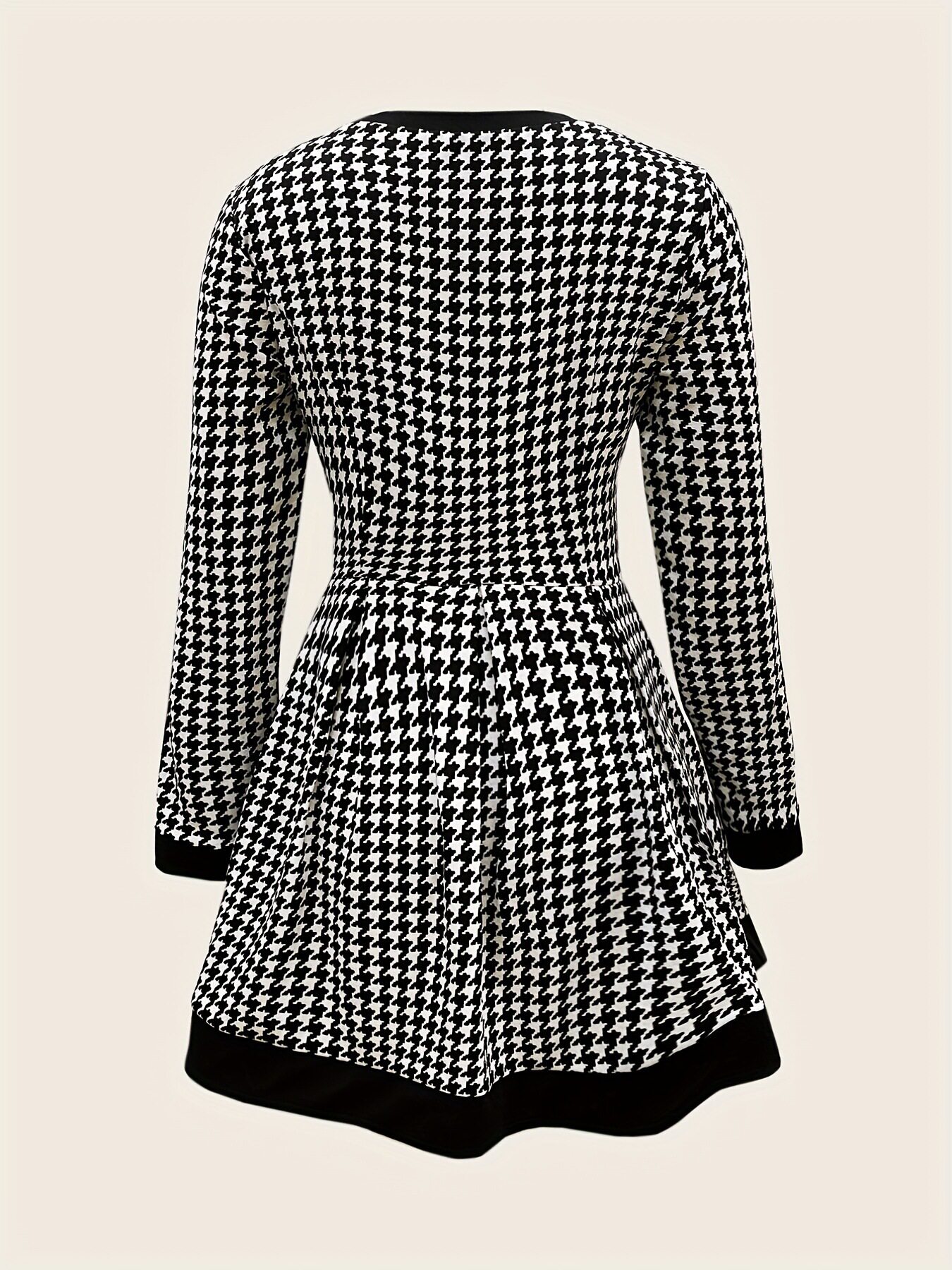 Chic Houndstooth Dress for Women Long Sleeve Fall Winter Preppy Style Wholesale Available bulk order