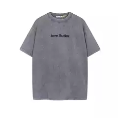 Cross-border fashion brand AC Faded Logo Tee old LOGO letter flocking printed men's and women's short-sleeved T-shirt tee