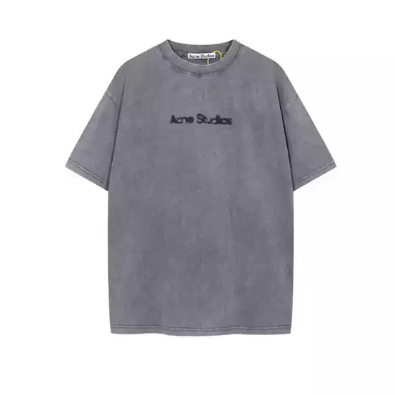 Cross-border fashion brand AC Faded Logo Tee old LOGO letter flocking printed men's and women's short-sleeved T-shirt tee