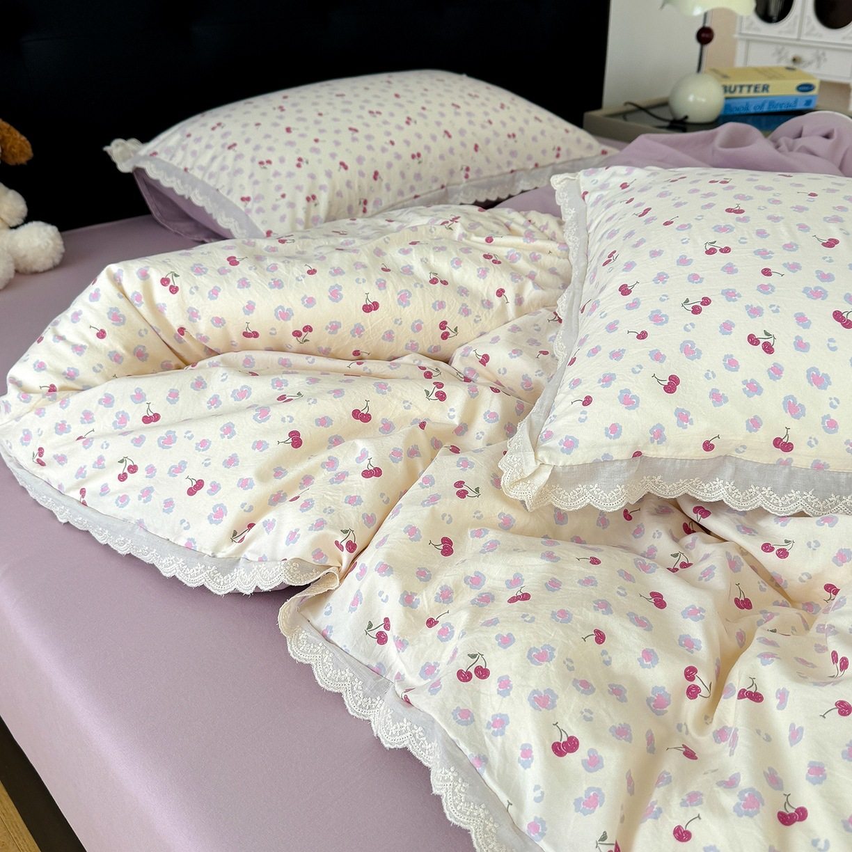 Class a Double-Layer Gauze Bedding Four-Piece Set Pure Cotton Quilt Cover Bed Sheets Quilt Cover Bed Bed Sheets Dormitory Three-Piece Set 4