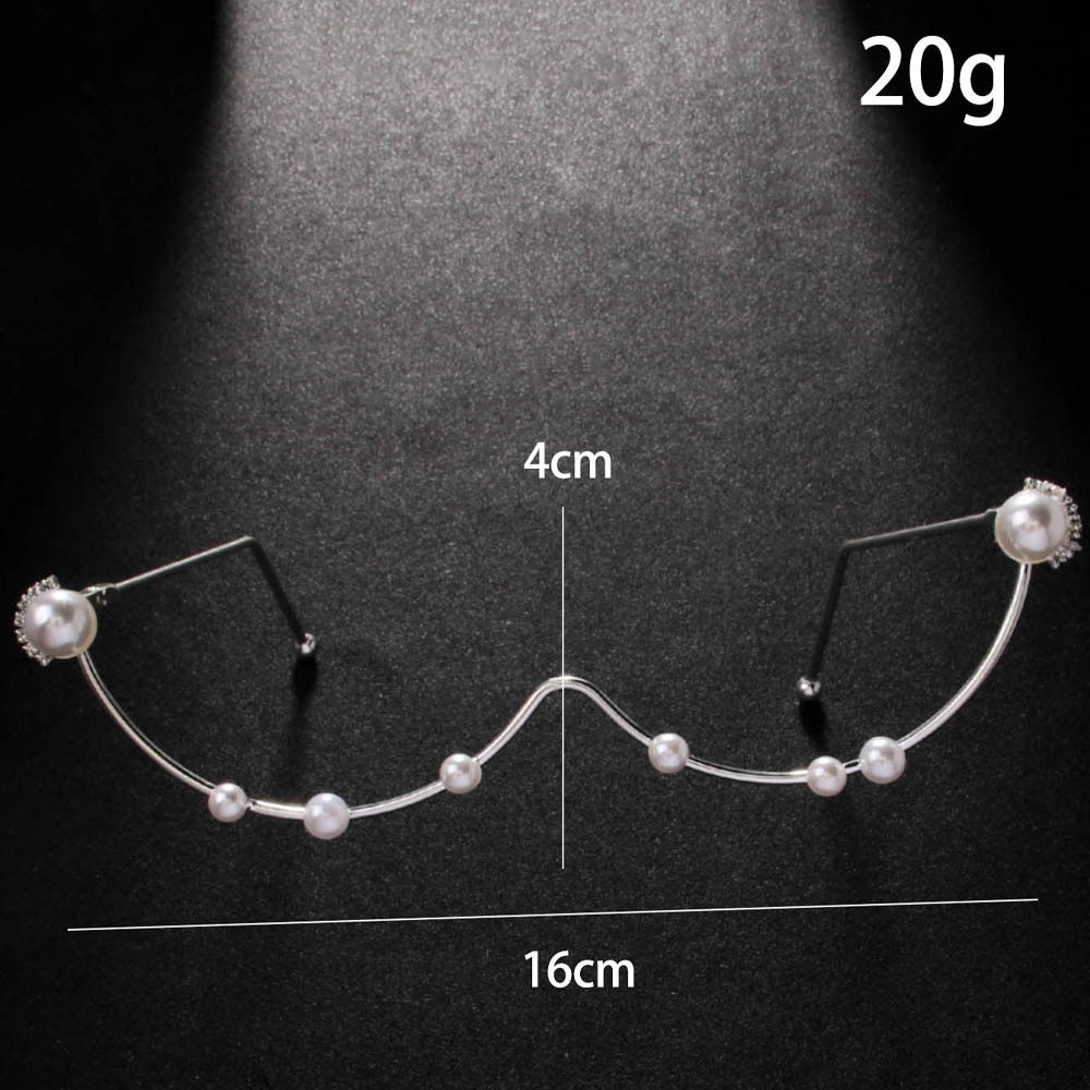 New Pearl U-Shaped Glasses Frame Punk Style Pearl Shaped Glasses Frame Eyeglass Frame