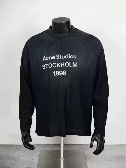 Trendy Ac-Style Simple Letter Print Distressed Thin Loose-Fitting Unisex Long-Sleeve T-Shirt Versatile