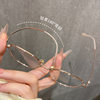Ultra-Light Titanium High-End Retro Plain Gold Wire Glasses H9008 Polygonal Myopia Glasses Danyang Glasses Wholesale