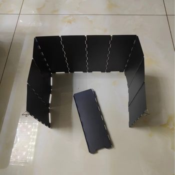 Outdoor black multi-piece wind deflector camping barbecue bonfire stove foldable cookware oxidation board heat gathering wind board