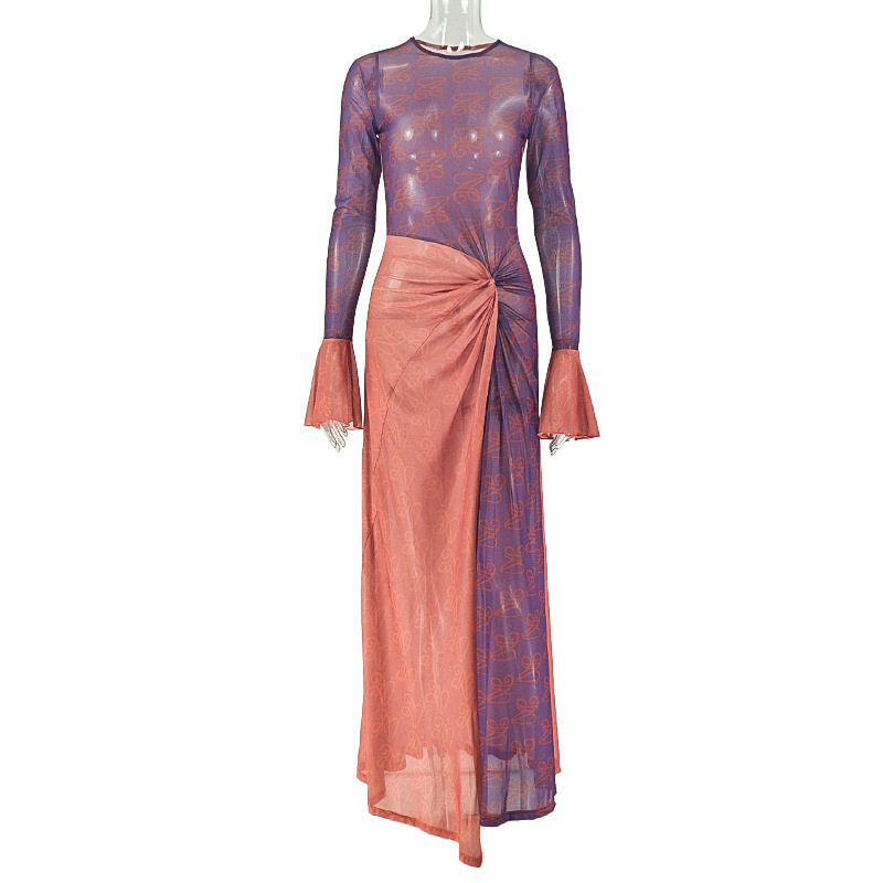 Slim Fit Womens Dress Lightweight Comfortable Sheer Irregular Hem Side Slit Casual or Evening Wear Wholesale