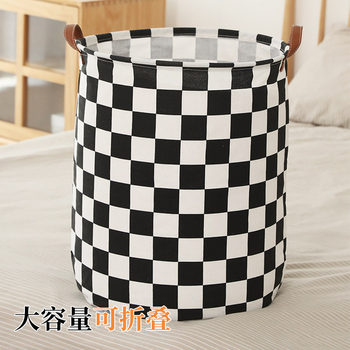 Casual Dirty Clothes Basket Foldableing Fabric Cotton and Linen Dirty Clothes Basket Moisture-Proof Bedroom Storage Basket Kidsren's Toys Clothes Storage Basket