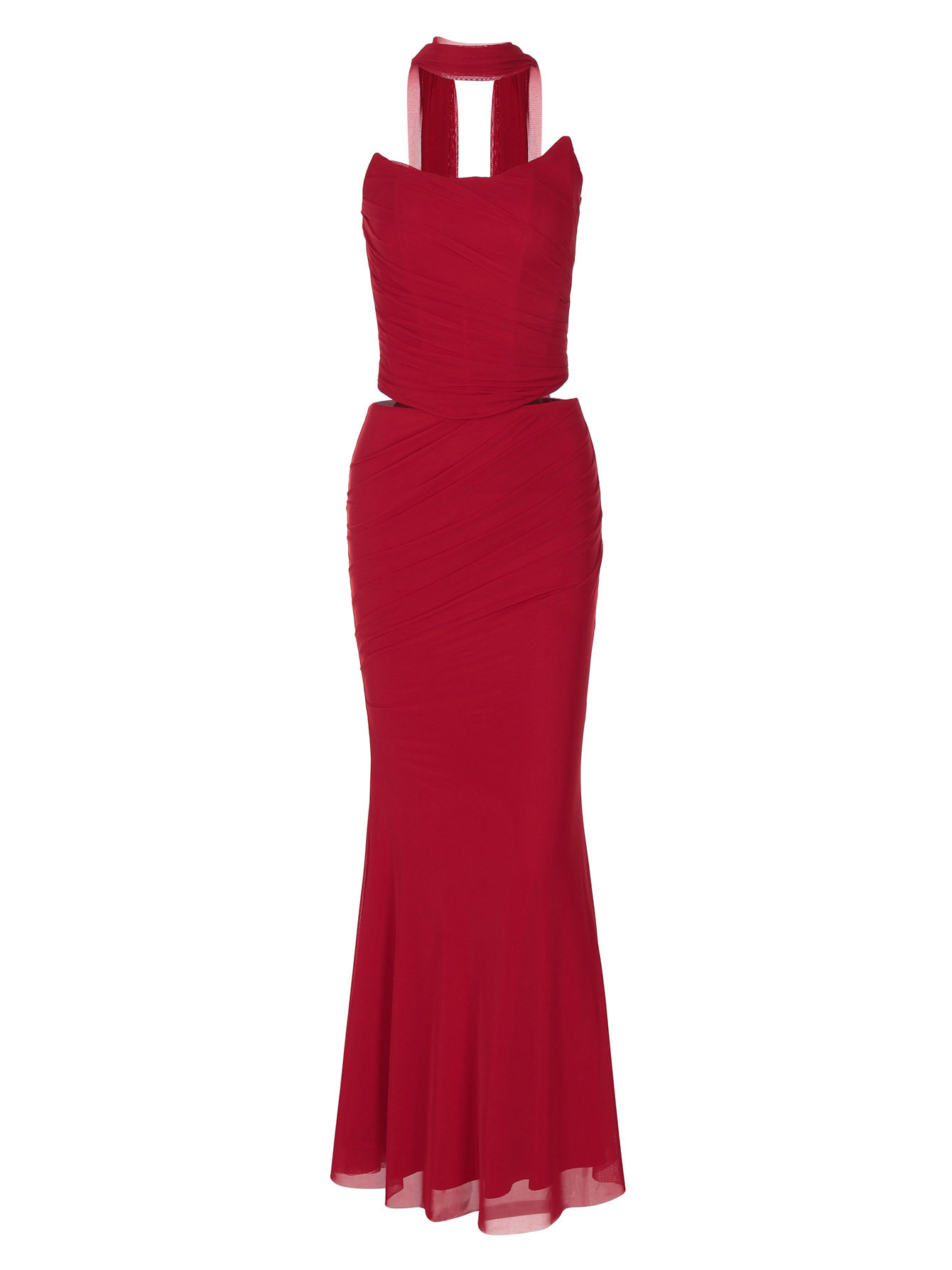 Amazon Cross-border New Sexy Double-layer Mesh Wrap Chest Slim-fit Hip Elegant Long Skirt suit Two-piece Set