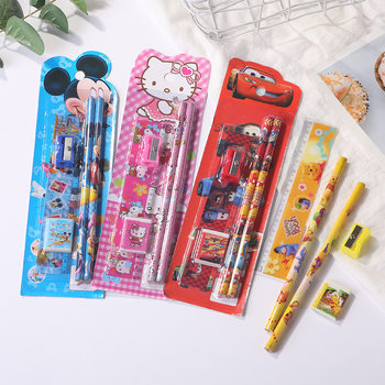 Children's Pencil Stationery Set 5-Piece Set Primary School Students School Supplies Activities Kindergarten Gifts Stationery Wholesale