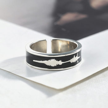 Silent Pattern Glue Ring Tfboys 10Th Anniversary Same Style Open Ring Accessible Luxury Niche Design Men's and Women's Index Finger Ring