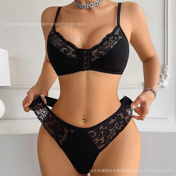 Cross-Border Temu Xiyin Amazon Hot-Selling Women's Lingerie Set, Wireless, No Padding, Sexy Set, Push-Up