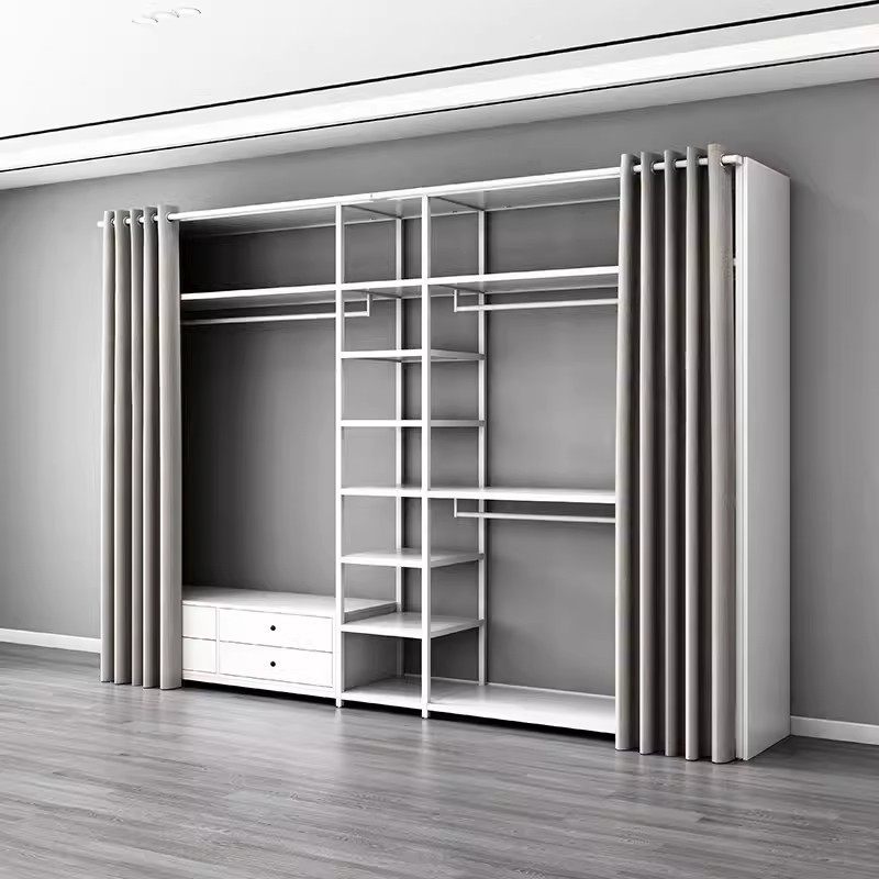 # Step into the cloakroom homemade combination coat rack floor bedroom hanger metal frame open wardrobe belt