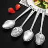 Buffet Special Sub-spoon Stainless Steel Colander Household Kitchen Long Handle Pointy Spoon Restaurant Public Vegetable Spoon for Fishing Gracilaria
