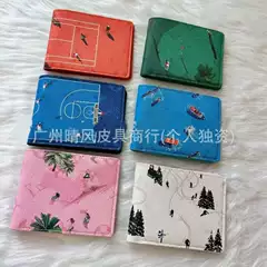 2026 New Model Ski-Themed Travel Small Card Holder Passport Wallet with Multiple Card Slots, Unisex Document Holder with Case