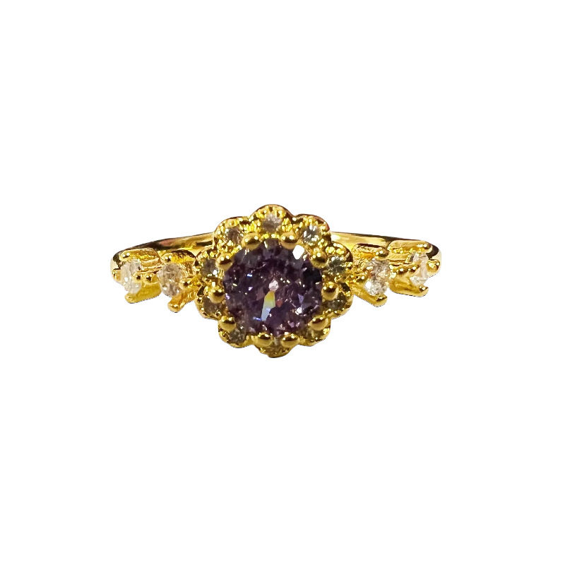 Live Blind Box Series Color Treasure Gestars Opening Ring Wave Micro-inlaid Zircon Light Luxury Advanced Sense Ring