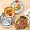 304 Stainless Steel Plate Korean Style Self-service Barbecue Plate Crafts Tray Cake Disc Western Food Plate Barbecue Fruit Plate