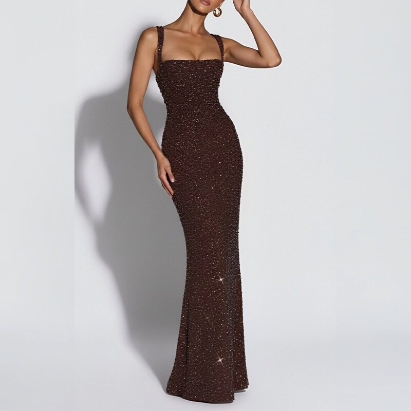 Elegant Womens Spring Dress Slim Fit Spaghetti Straps Fashionable Design Perfect for Parties and Events Wholesale