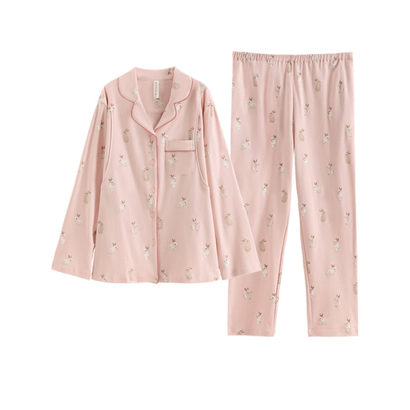 Fenton [Pure Cotton Maternity Clothes] Spring and Autumn Pure Cotton Postpartum Maternity Nursing Pajamas Women's Home Clothes Set