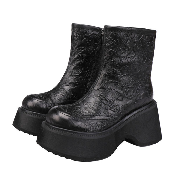 chelsea boot nữ cổ thun