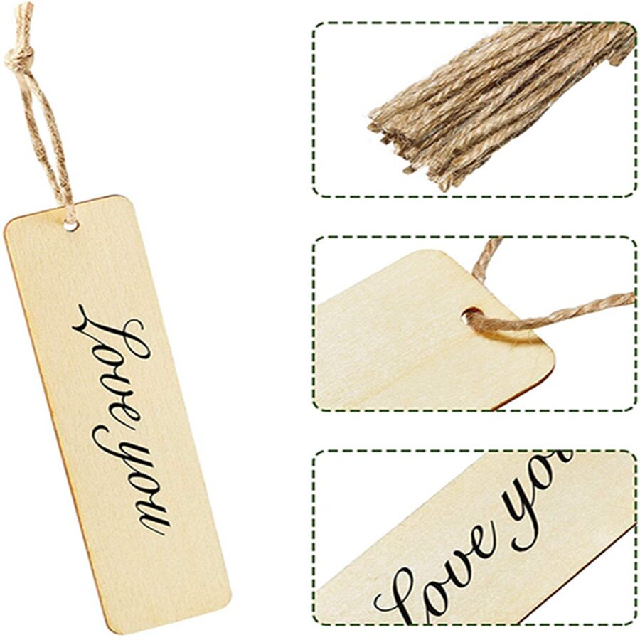 Amazon wooden blank bookmark DIY wooden craft bookmark unpolished wooden bookmark rectangular blank tag
