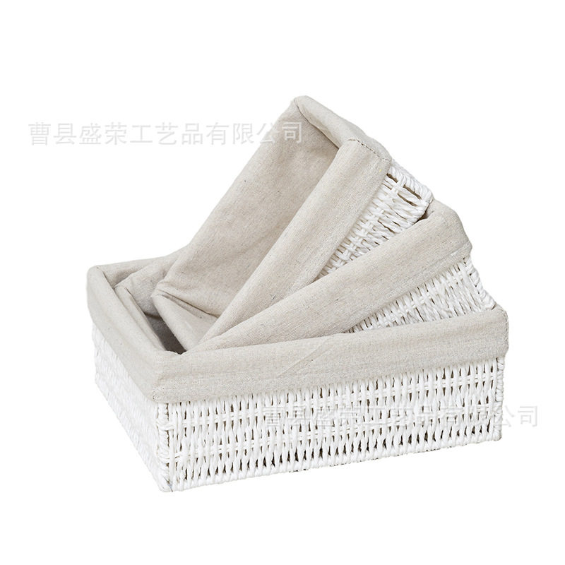 Manufacturer Wholesale Woven Desktop Storage Basket Bedroom Socks Storage Snacks Coffee Table Sundries Living Room Home Storage Basket