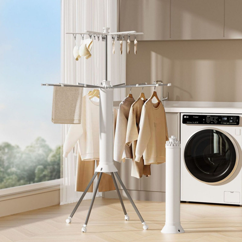 Popular Octopus Folding Clothes Drying Rack for Balcony Home Floor-Standing Multi-Functional Mobile Clothes Drying Rack Free Shipping Wholesale