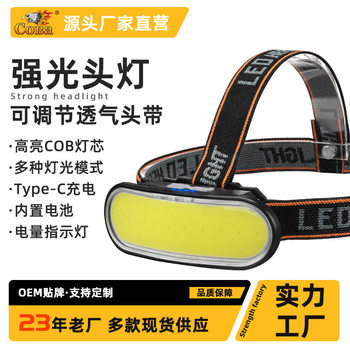 Headlight rechargeable head-mounted flashlight led outdoor home dual light source night fishing lighting cross-border