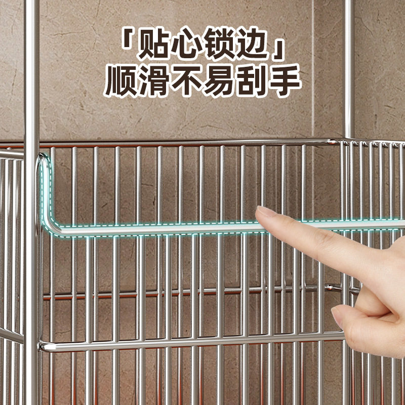 Second-Hand Dirty Clothes Basket Trolley Storage Basket Bathroom Storage Rack Floor-Standing Dirty Clothes Basket Mobile Layered Laundry Basket Wholesale