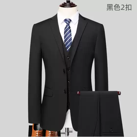 New Men's Suit Professional Jacket Suit Men's Work Business Wear Black Navy Blue Gray Two-button Dress Pants