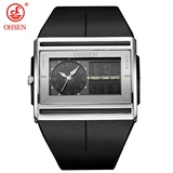 Спортивные светодиодные часы OHSEN/Aosheng с двойным механизмом и двойным дисплеем, многофункциональные водонепроницаемые мужские студенческие часы