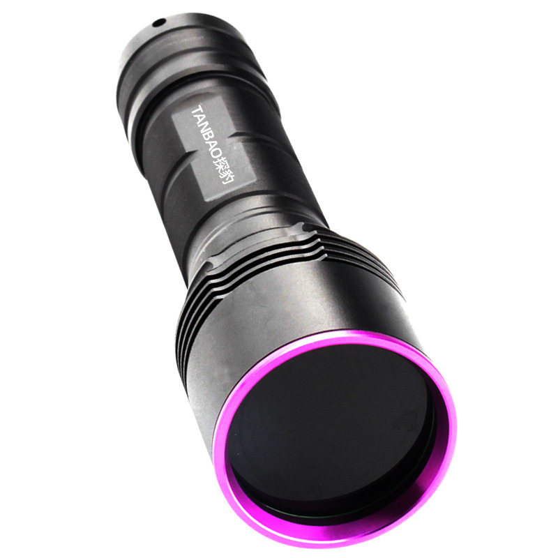 High-power purple light strong light identification flashlight banknote checking text play ceramic glue curing fluorescent agent ultraviolet light