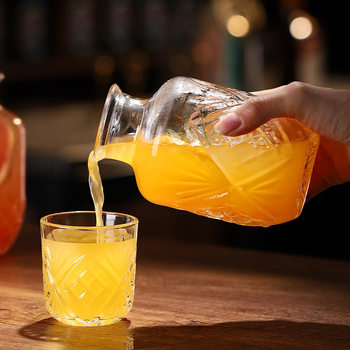 Diamond carved cocktail cup set one person drink relief juice drink cup bar atmosphere wine glass