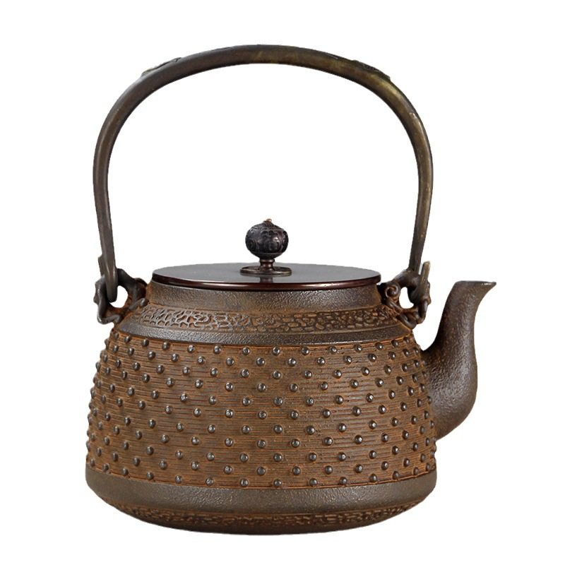 Pure Handmade Raw Iron Pot Cast Iron Uncoated Boiling Water Non-Boiling Teapot Old Iron Pot Electric Ceramic Stove Boiler Tea Set