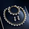 Korean Style Pearl Necklace and Earrings Set, Niche Design, High-End, Versatile Trinket Three-Piece Set for Wedding Matching