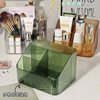 Light luxury storage box desktop cosmetic pen holder makeup storage bucket Nordic style transparent trapezoidal cosmetic storage rack