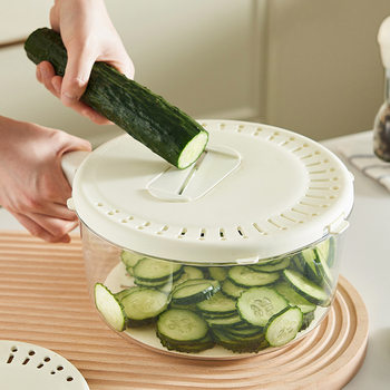 New Double-Layer Vegetable Washing Basin Draining Basket Household Living Room Plastic Fruit Plate Kitchen Thickened Water Draining Vegetable Basket Vegetable Washing Basket