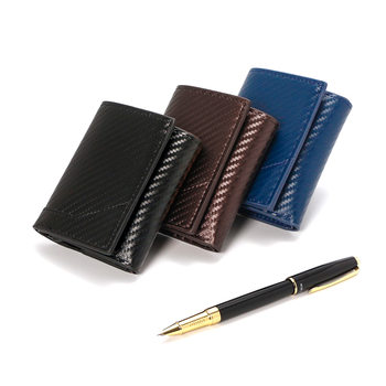 European and American men's and women's carbon fiber pattern color PU leather business card bag business card seat pattern business card bag card case