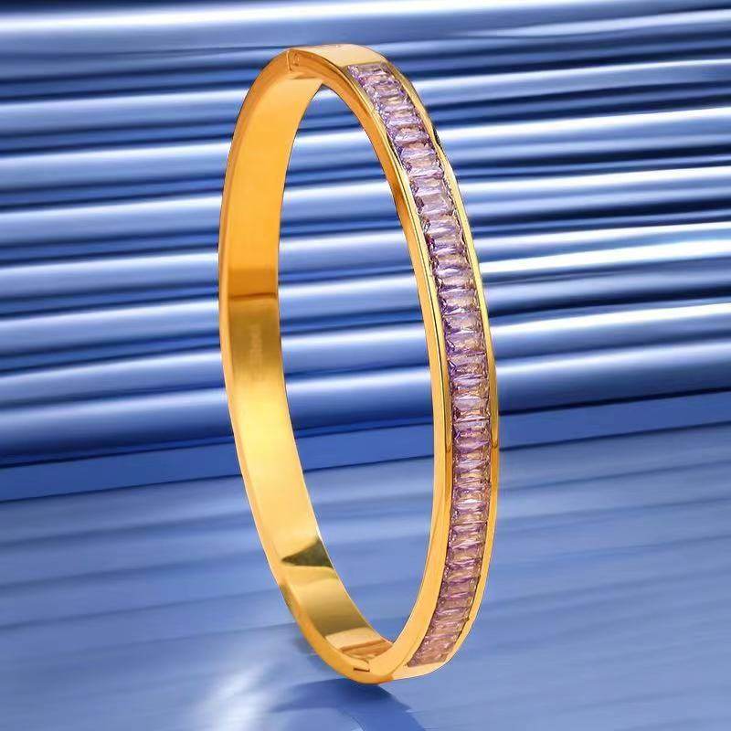 钛钢手镯女生高级感小众满天星不掉色镶钻精致排钻ins风满钻手环