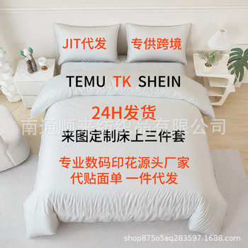 Customized Export Jit Cross-Border Brushed Bedding Three-Piece Set Thick Blanket Wholesale Digital Printing