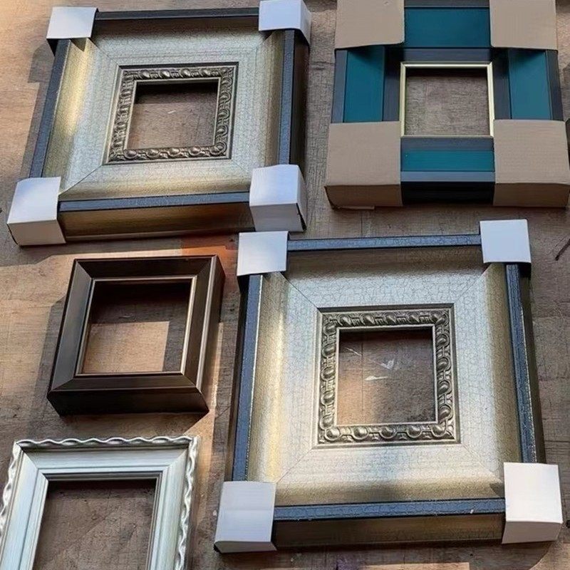 Small picture frame 10*10 oil painting frame residual material leak-picking outer frame decoration wall-mounted retro any size fixed factory small frame