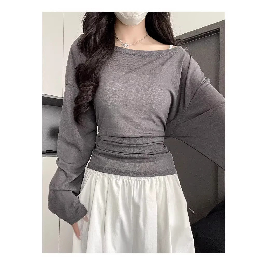 Lightweight Pink Sheer Summer Sweater Plus Size Back Tie Design Waist Cinching Casual Wear for Women OEM Available