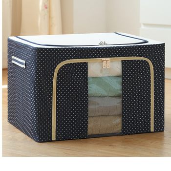 Clothes Storage Box Oxford Cloth Waterproof and Moisture-Proof Transparent Foldable Wardrobe Dust-Proof Quilt Storage Box for Moving