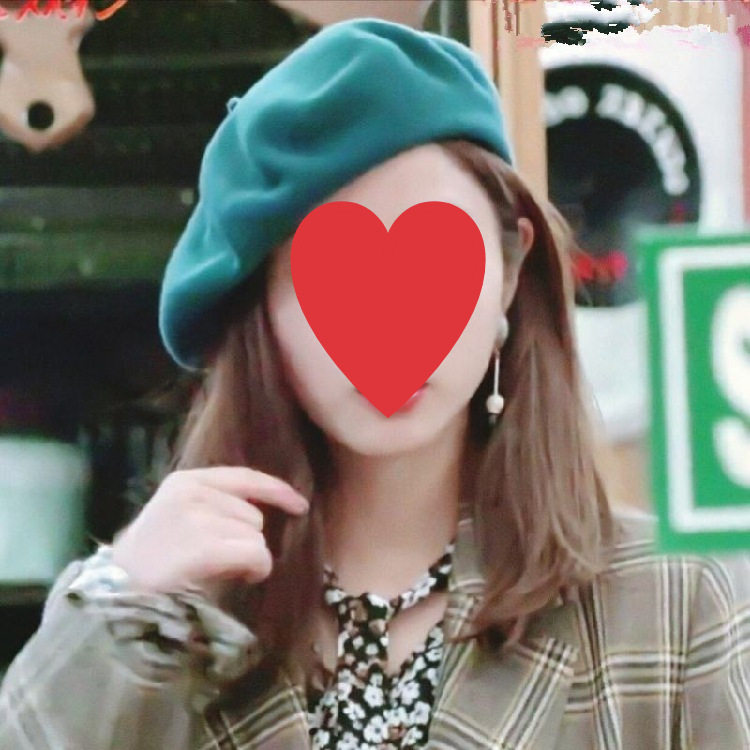 Blue Series Ishihara Limei same style beret women's autumn and winter wool beret British retro peacock blue painter hat